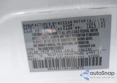 2024 Nissan Sentra Sv Xtronic Cvt z USA, uszkodzony, nr VIN 3N1AB8CV8RY209870